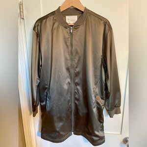 Vince Camuto Satin Longer Bomber Jacket